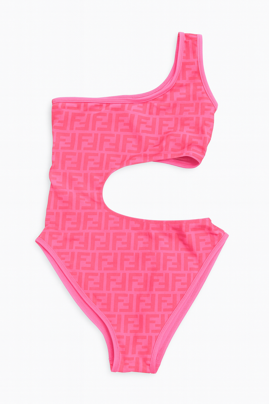 Hot Pink Fendi Cut-Out Swimsuit