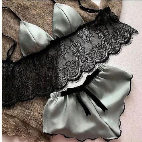 Silky Lace Two-Piece Set