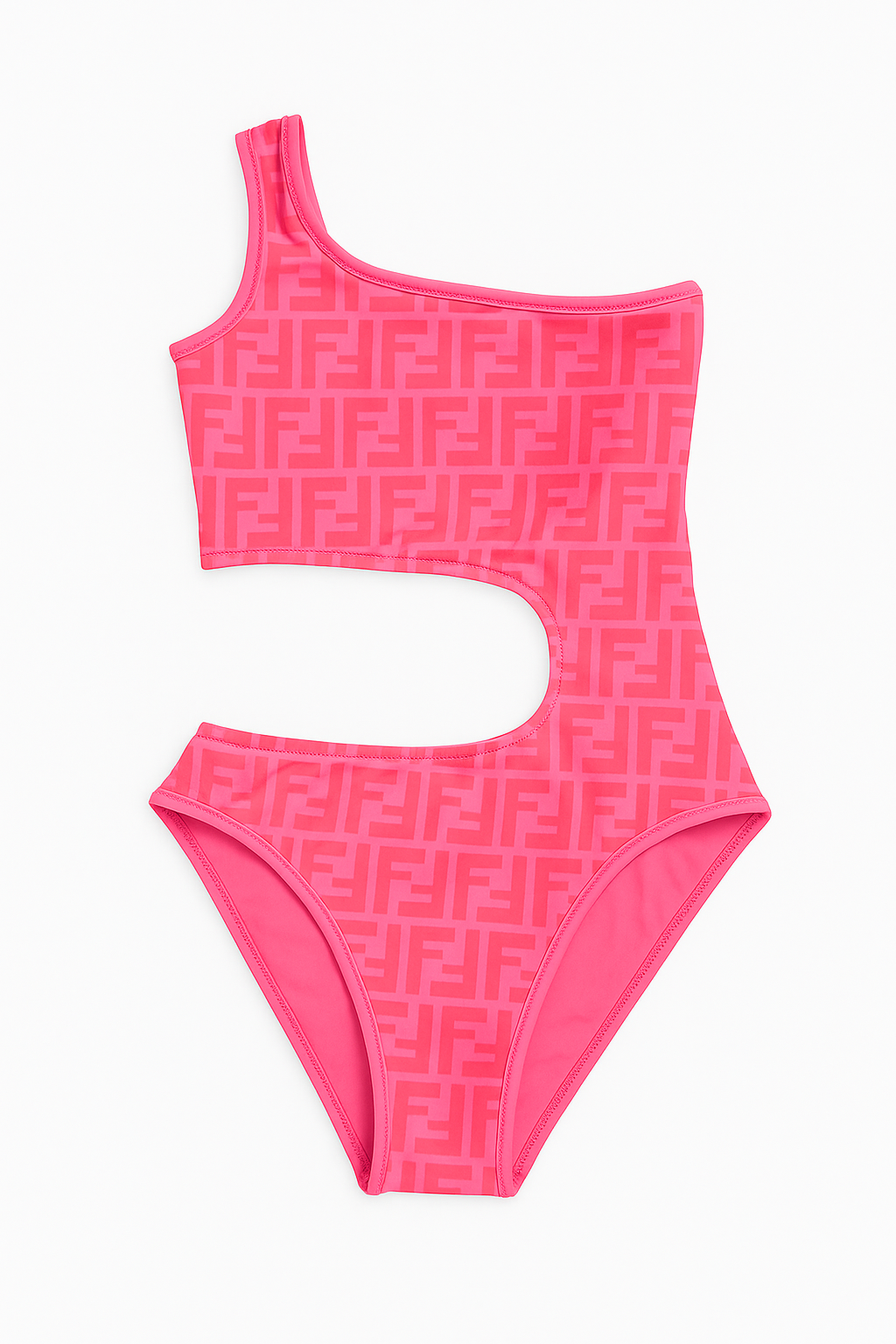Hot Pink Fendi Cut-Out Swimsuit