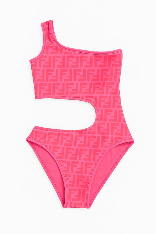 Hot Pink Fendi Cut-Out Swimsuit